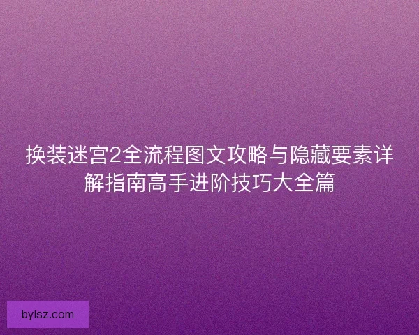换装迷宫2全流程图文攻略与隐藏要素详解指南高手进阶技巧大全篇