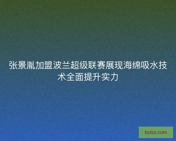 张景胤加盟波兰超级联赛展现海绵吸水技术全面提升实力
